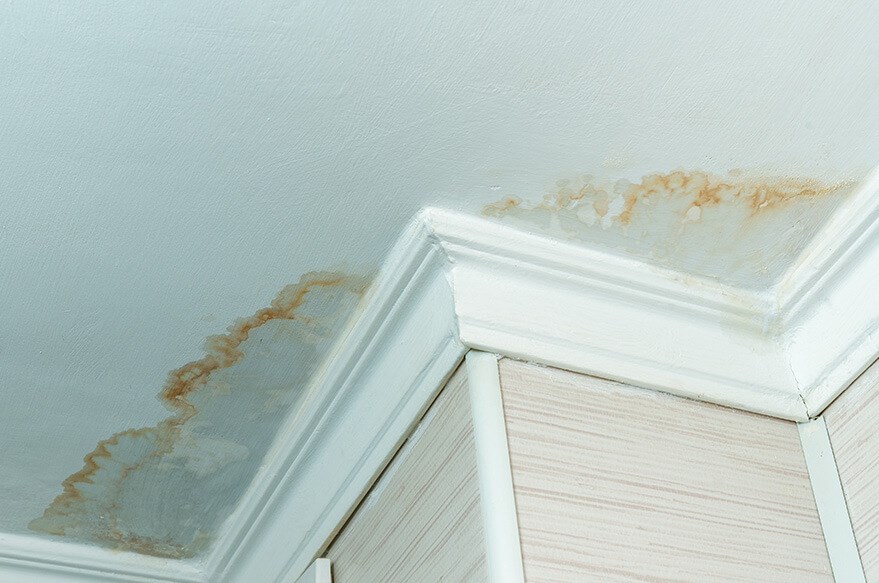 water stained ceiling