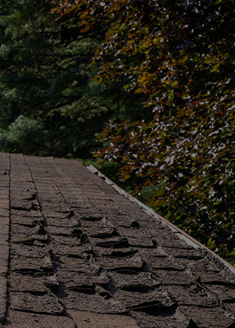 Loose shingle granules on asphalt roof