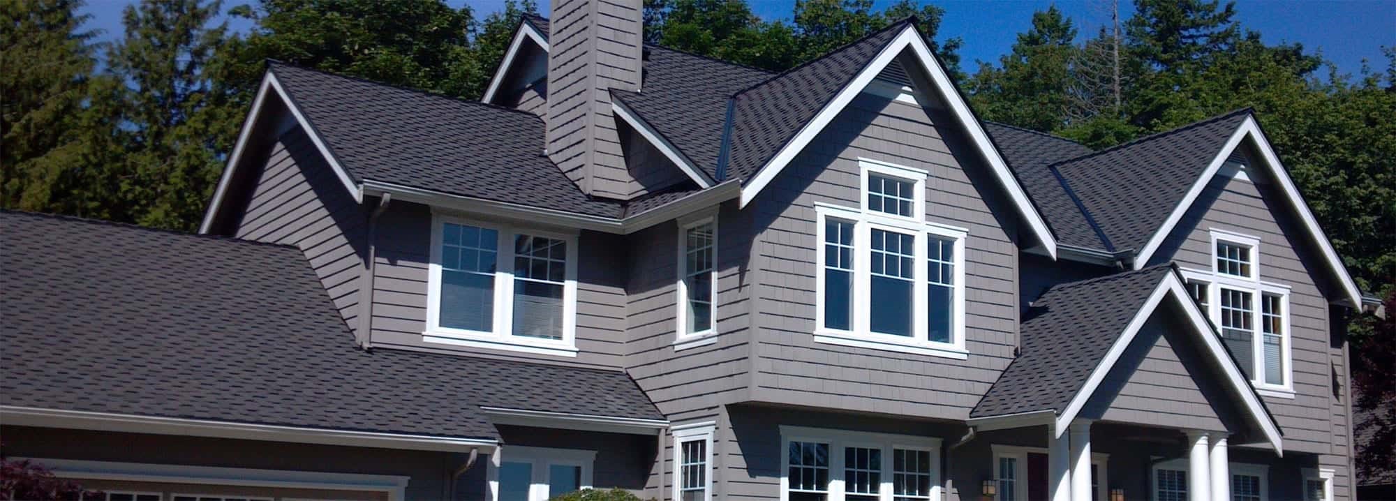 Brand new asphalt shingle roof replacement project on large 2-story home in Massachusetts