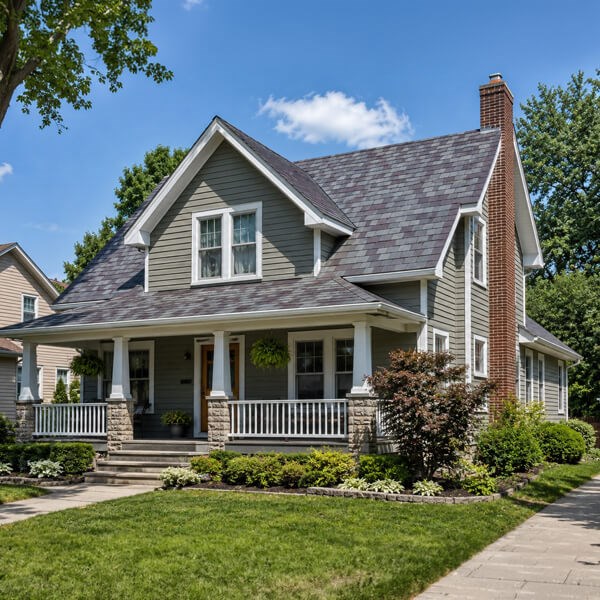 home in Massachusetts with new slate roof