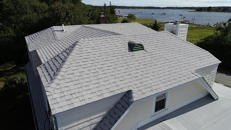 Asphalt roof in New Bedford paid for using roof financing