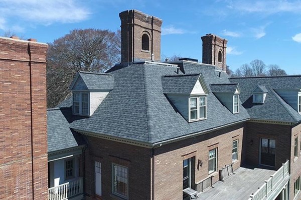 dark gray commercial roof replacement