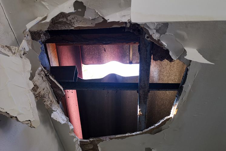 Hole in roof