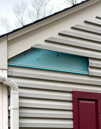 missing panel on siding