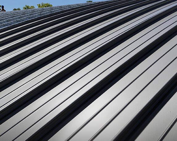 Metal commercial roof