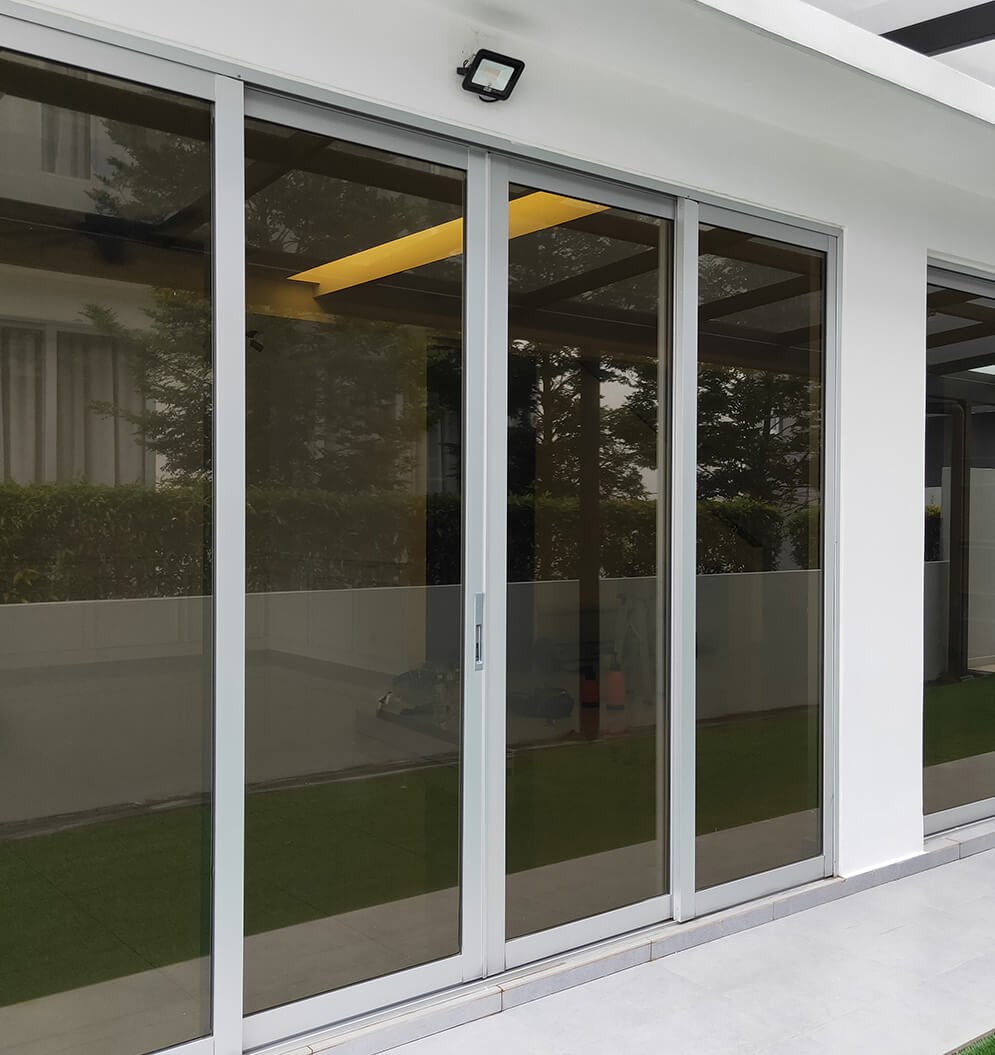 Floor to ceiling slider windows installed on home in New Bedford