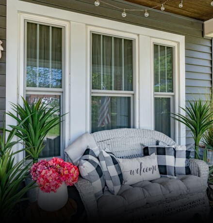 White fiberglass windows